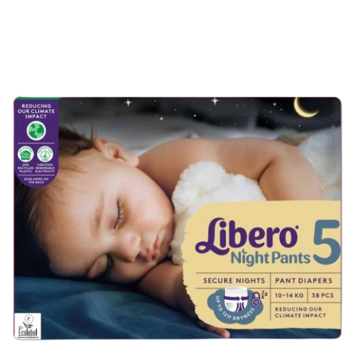 حفاضات أطفال كلوت ليلي رقم 5 ليبرو   38 حبة